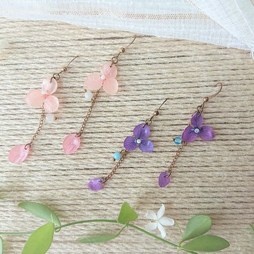 永生花耳環 /黃銅 /天然石 /免費改夾 /多色可選 /花舞翩翩系列