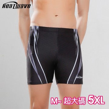 Heatwave熱浪 泳褲加大超特大 五分平口黑(L-超特大5XL)264