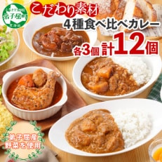 北国のカレー4種 食べ比べセット 中辛 計12個 全3回