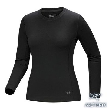 【ARCTERYX 始祖鳥】女 Satoro SL 美麗諾羊毛長袖圓領衫(輕薄款).衛生衣_X000009046 黑