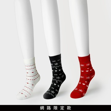 SO NICE 聖誕感圖騰中筒襪