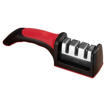 多功能可拆卸三段磨刀器，快速磨刀，適用多種刀具，廚房必備  1個  紅色  1瓶