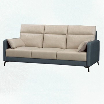 文創集 夏蘿皮革&涼感布雙面墊三人座沙發椅-203x95x103cm免組