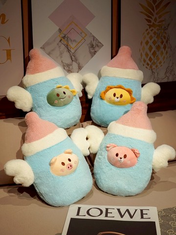 ins可愛創意天使奶瓶抱枕簡約現代沙發靠墊床上大號靠枕辦公室