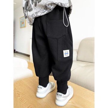 兒童褲子2025秋冬新款寶寶加絨加厚男童帥氣寬松休閑褲薄絨一體絨