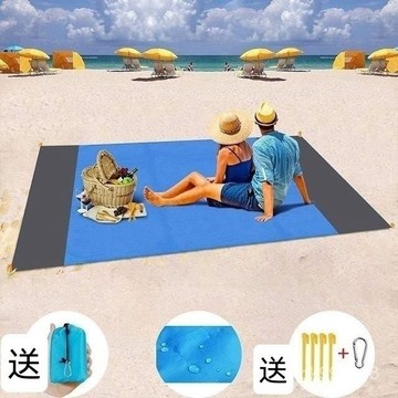 台灣出貨🔥雙拚色 4~8人野餐墊 露營地墊 防水沙灘墊 沙灘墊戶外地墊便攜超薄防潮墊超輕薄野餐墊薄款可機洗地墊 SO8E