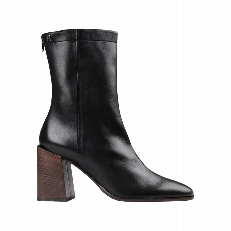 フルラ FURLA ショートブーツ ブラック 37 羊類革 100% ショートブーツ  