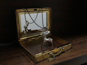 手工銀飾—奇幻小鹿項鍊 小鹿造型墜飾 動物墜飾 925純銀項鍊 鹿