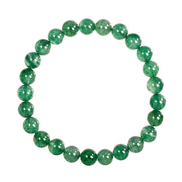 【正佳珠寶】綠草莓晶 高品淨透綠草莓籽 6.8-7.3mm 綠草莓晶手珠