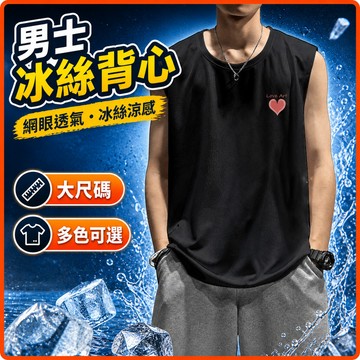 臺灣出貨 網眼汗衫 男 M-8XL 大尺碼 無袖上衣 冰絲 涼感 透氣 排汗 夏天 休閒 男裝 外穿 基礎款運動背心 H