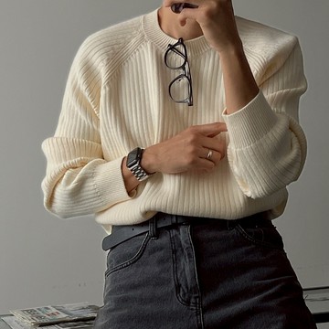 正韓俐落堅固羊毛羅紋插肩針織上衣 8色 YUPPIE 預購商品 0113