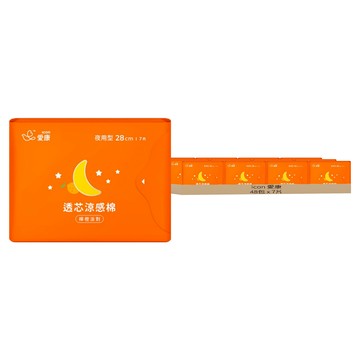 icon 愛康 透芯涼感衛生棉 檸橙派對 夜用型  28cm  7片  48包