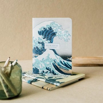 【浮世繪】葛飾北齋A6和風筆記本三入組/KOKONOTE/HOKUSAI【墊腳石】