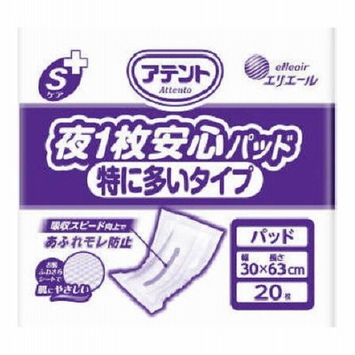 アテント 夜1枚安心パッド モレを防いで朝までぐっすり 8回吸収 28枚