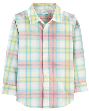 Kid Plaid Button-Front Shirt