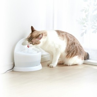 GEX ジェックス ピュアクリスタル フィット 900mL ホワイト ■ 犬用 猫用 フィルター式給水器 fit 循環型給水器 