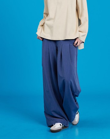 柔軟打摺顯瘦寬西裝褲(兩色)