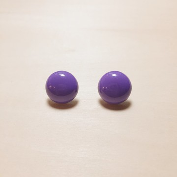 復古昭和紫丸子18mm耳環