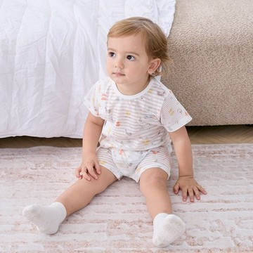 小森林短袖兔裝 (天絲橫紋單面布)