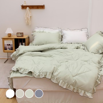 CHOUETTROOM ...  雙人棉被 180 x 215cm + 薄床墊 150 x 200cm + 枕套 50 x 70cm  綠色  1組  雙人棉被(180*215cm)+薄床墊(150*200cm)+枕套(50*70cm)