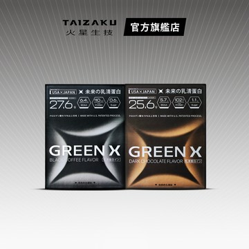 【火星生技官方賣場】GreenX進化乳清蛋白-醇黑可可風味40gX4包/盒+義式深焙風味40gX4包/盒