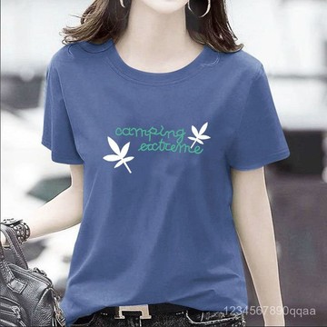 100%純棉短袖 大碼女裝 胖MM上衣 印花T恤 寬鬆上衣 短袖上衣 純棉T 韓版上衣 T恤女 夏季上衣 短袖T恤女