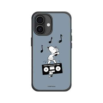 iPhone 16 SolidX 黑 - 史努比 Snoopy - 隨音樂搖擺吧！
