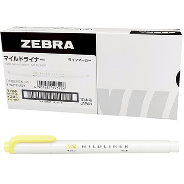 ZEBRA MILDLINER 雙頭螢光筆  雪酪黃  10個裝
