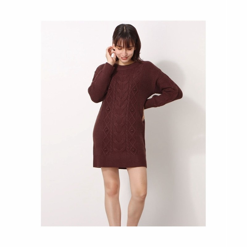 ケーブル編みニットワンピース ブランド Miia ミーア ワンピース 通販 Lineポイント最大get Lineショッピング
