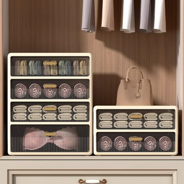 三合一內衣收納盒裝內褲襪子抽屜式整理箱神器分格家用塑膠儲物盒