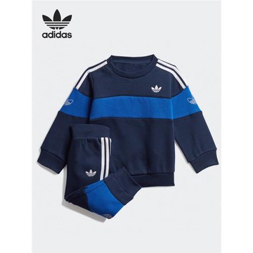 Adidas/阿迪達斯官方正品三葉草兒童印花休閑經典運動套裝 FM4447
