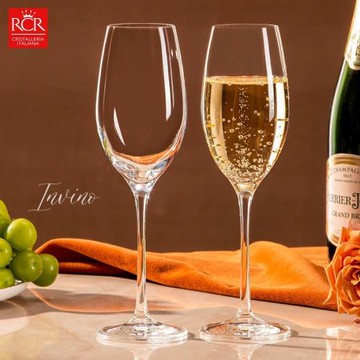 意大利進口RCR香檳杯禮盒高腳杯水晶玻璃杯郁金香高顏值一對輕奢
