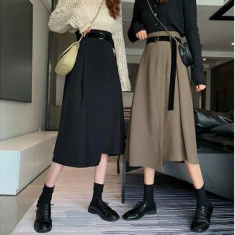 スカート秋冬スカート 大きサイズかっこいい無地ロングスカート レディース 秋冬ロング丈秋冬スカート通勤ol４ｘｌ春不規則 通販 Lineポイント最大1 0 Get Lineショッピング