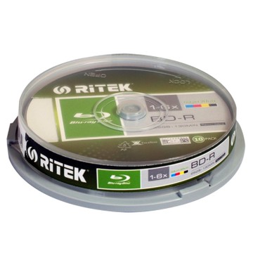 錸德 Ritek 藍光 X版 BD-R 6X 25GB 珍珠白滿版可印片 (10片)