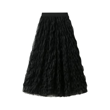 【巴黎精品】現貨+預購 女網紗裙A字裙百褶裙半身裙長裙大碼洋裝休閒大尺碼女裝-皺褶大擺高腰8色a1fq21