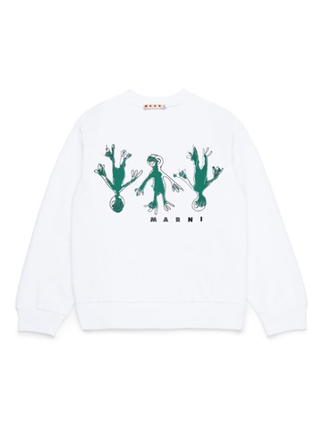 Marni Kids - Frog-print cotton sweatshirt - kids - Cotton - 8 yrs - White