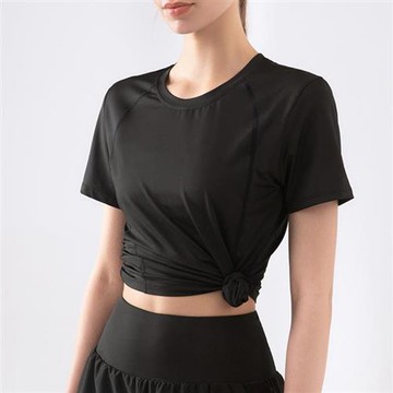 現貨+預購 女短袖運動服T恤瑜珈服親膚透氣速乾-短袖春夏拼紗顯瘦5色74ld28【獨家進口】【米蘭精品】