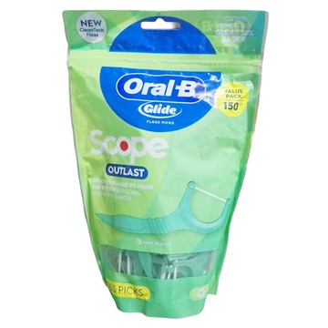 Oral-B 歐樂B Glide Scope Outlast 拋棄式牙線棒 薄荷香  1個  2.5cm  150個裝