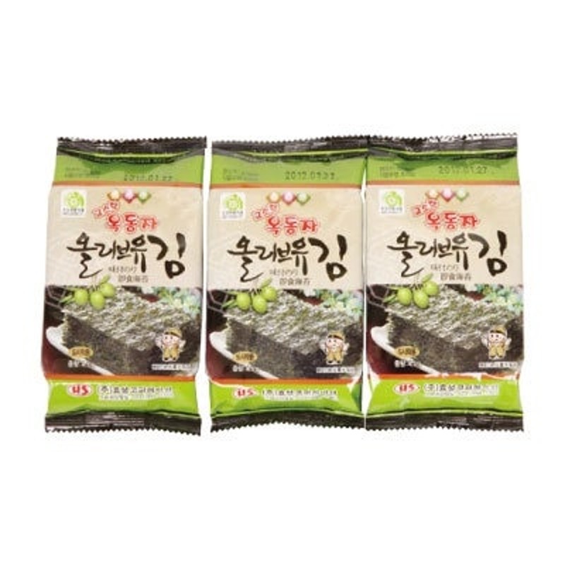 韓国食品韓国のり　玉童子オリーブ油　味付けのり(弁当用3個)　LINEショッピング