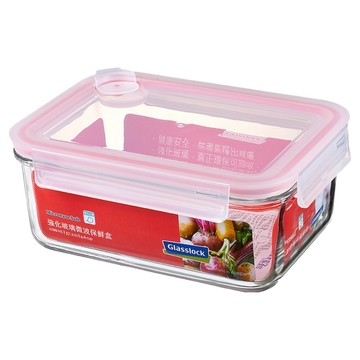 Glasslock 氣孔式長方形強化玻璃微波保鮮盒 1.1L  1個
