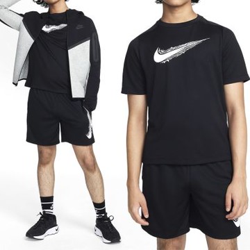 Nike Multi SS Top HBR 大童 童裝 黑色 運動 休閒 圓領 上衣 短袖 HF8100-010