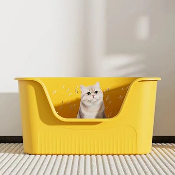 巨大貓砂盆超大號防外濺加高半封閉開放式集裝箱貓沙盆緬因貓用品