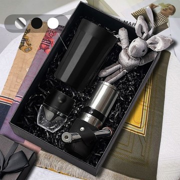 PO:Selected｜丹麥棱角保溫杯咖啡禮盒組(棱角杯460ml-共3色/不鏽鋼磨芯咖啡磨2.0/咖啡濾網)