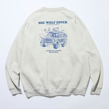 SHE WOLF DINER×FREAK'S STORE / 聯名後印花 大學T 【限定販售】