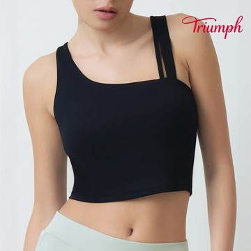 Athleisure 城市律動系列 BRATOP單肩塑型內衣背心 經典黑