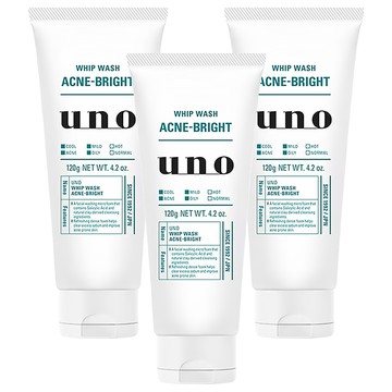 uno 台灣公司貨 新 抗痘洗顏洗面乳  120g  3條