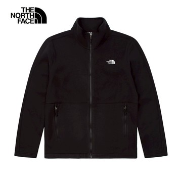 The North Face北面男款黑色保暖立領抓絨外套｜88R94H0