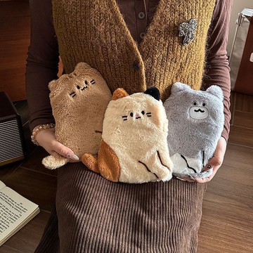 可愛毛絨貓咪熱水袋注水女生宿舍小號迷你暖手寶敷肚子灌水暖水袋