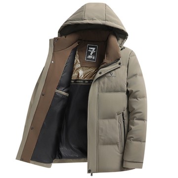 [巴黎精品] 真羽絨90%白鴨絨羽絨外套羽絨衣夾克-牛奶絲商務短連帽保暖男外套4色a1is25