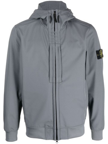 Stone Island - Compass-motif hooded jacket - men - Polyester/Elastane/Polyester - XXXL - Grey